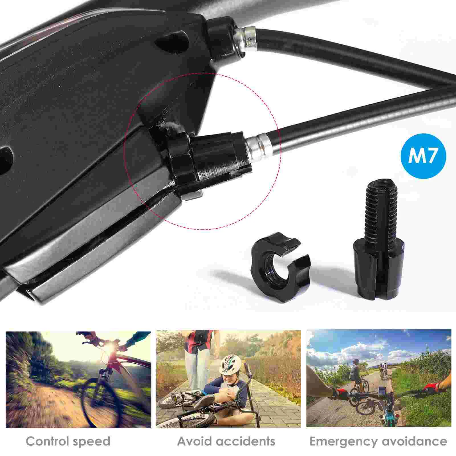 One Pair M7 Brake Adjustment Screw Aluminum Alloy Mountain Bike Fixed Gear Folding Bike Accessory (Black) image 3