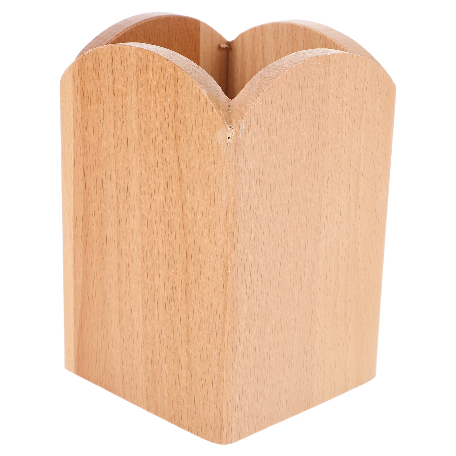 

Pen Holder Desk Organizer Solid Wood Storage Container Pencil Design Smooth Finish Multifunctional