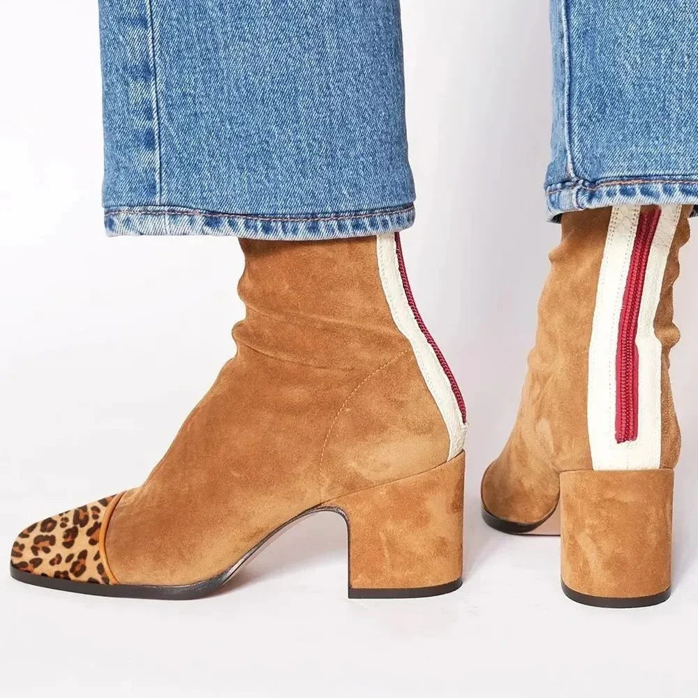 

2026 Winter's New Arrival: British-Style Low-Cut Square-Toe Women's Boots in Suede (Size 40-43)