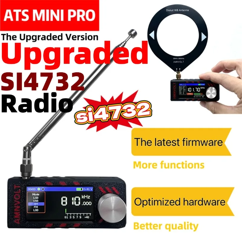 

Upgraded Version AMNVOLT A-T-S MINI V3 SI4732 Full Band D-S-P Radio 1.9" IPS HD Color Screen Pocket Receiver FM AM M-W SW SSB