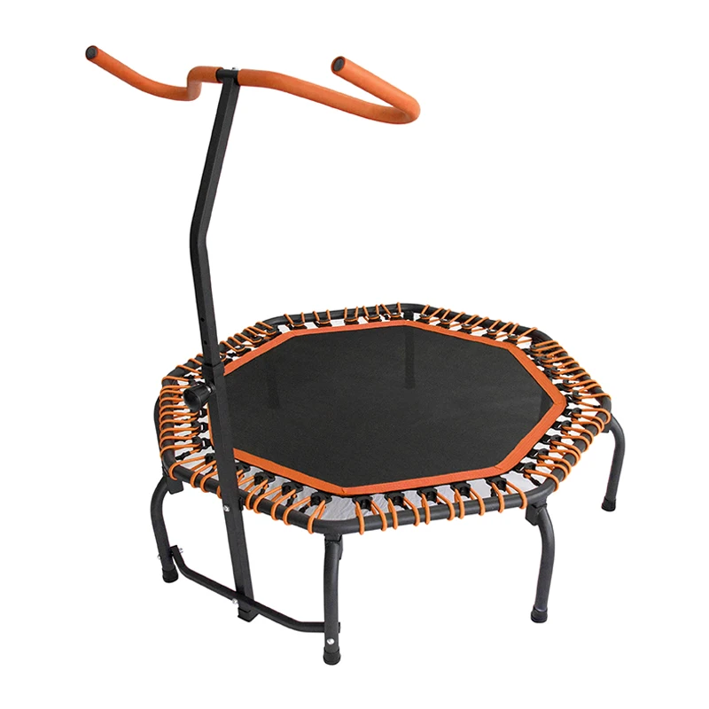 

Indoor Gym Fitness Mini Exercise Trampoline with Handle Small Jumping Trampoline Bed for Adults and Kids