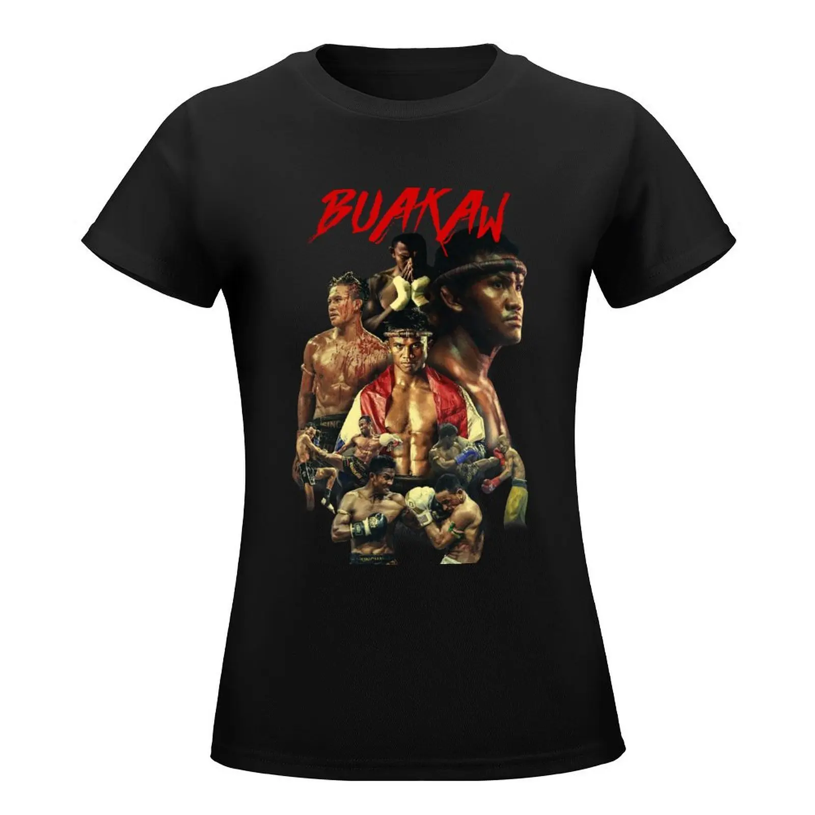 تي شيرت بأكمام قصيرة للنساء ، تحية أسطورة Buakaw Muay Thai ، قمة مضحكة ، تي شيرت أصلي ، الصيف