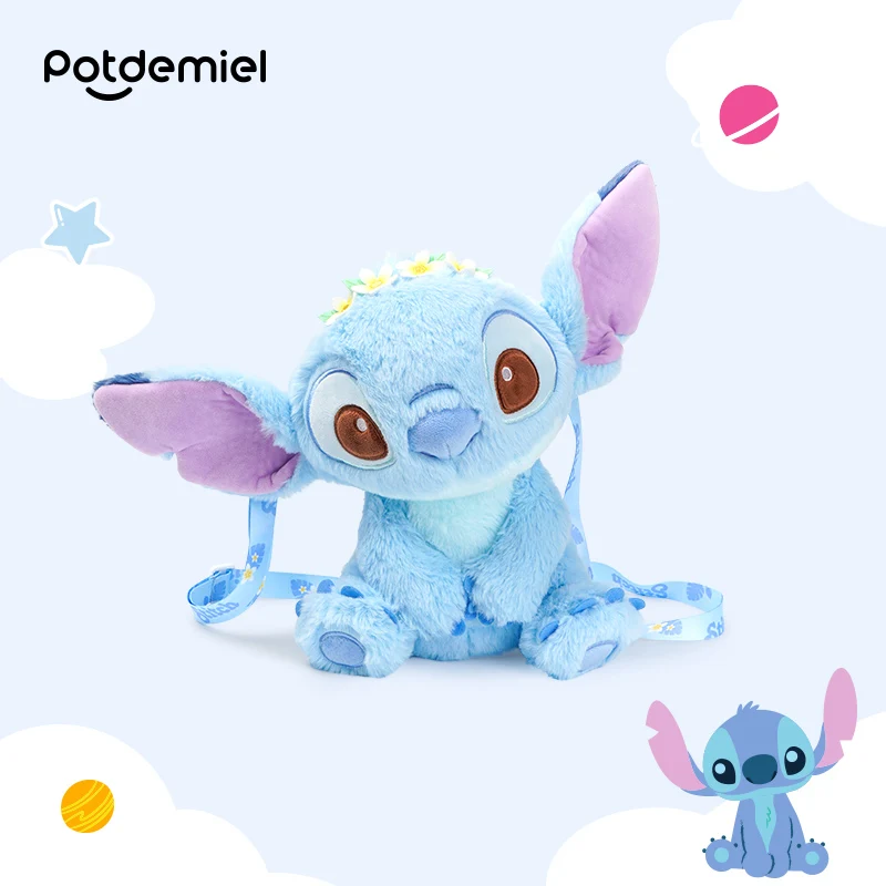 

KAWAII Disney Plush Potdemiel Stitch Doll Anime Cartoon Plushies Stuffed Student Bag Pendant Keychain Accessories Birthday Gift