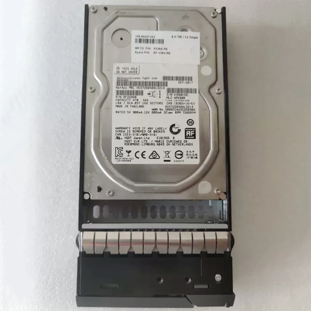 X336A-R6 108-00427 4T 7,2 K 3,5 ''SAS 12Gb FAS2620 жесткий диск для жесткого диска NetApp