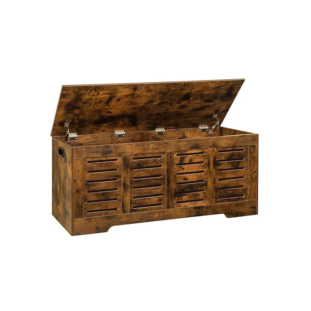 

Storage Chest, 47.3” Wooden Toy Box With 2 Safety Hinges, Retro Entryway Shoe Storage Bench With Flip-Top, Sturdy Large Storage