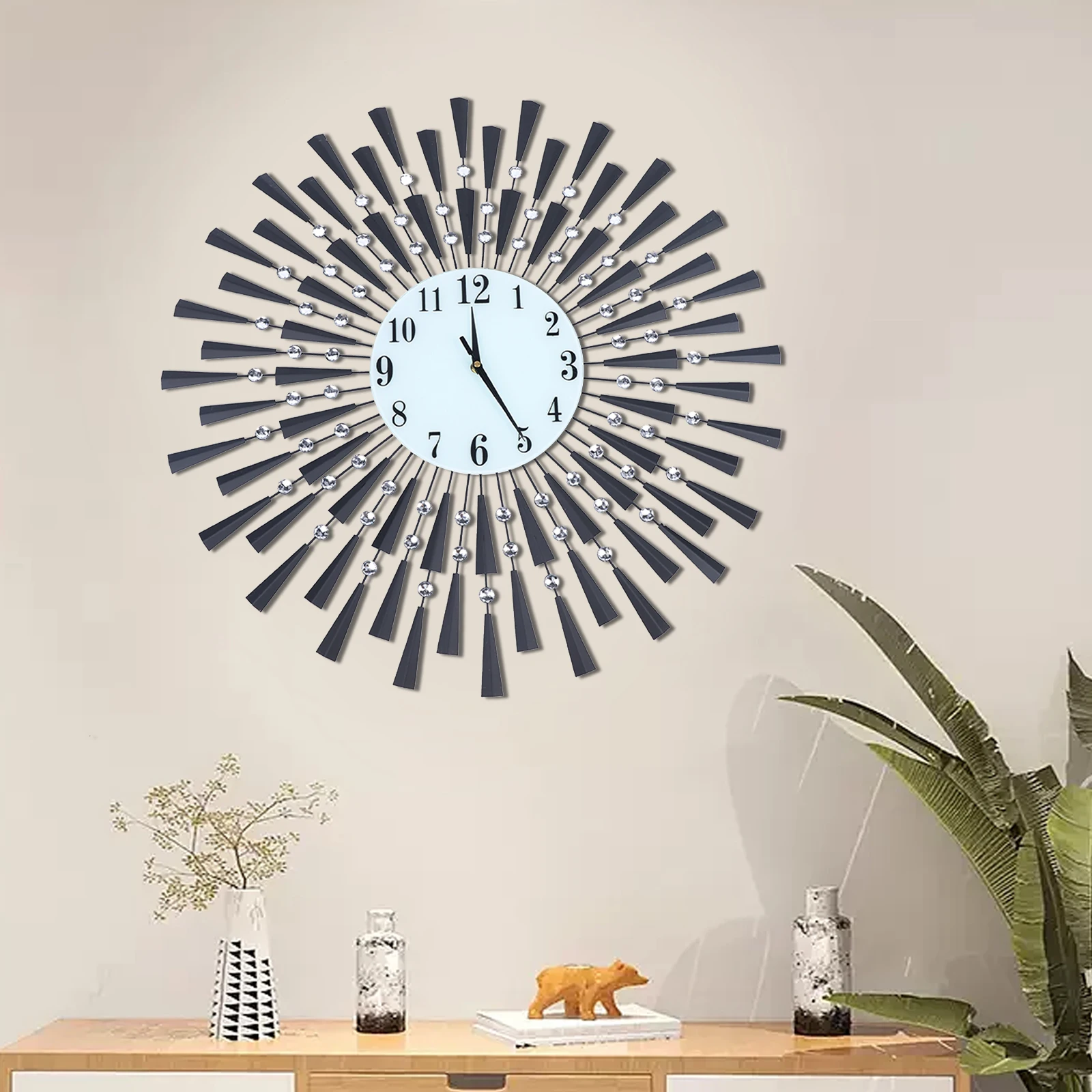 Large Wall Clock Modern 3D Large Wall Clock Home Living Room Office Decor Art Arab Numerals