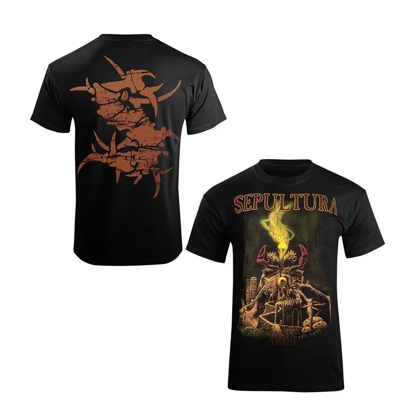 Camiseta Masculina SEPULTURA Band Burial Dark Roar Metal Rock de Manga Curta 2026 Verão Algodão Premium Unissex