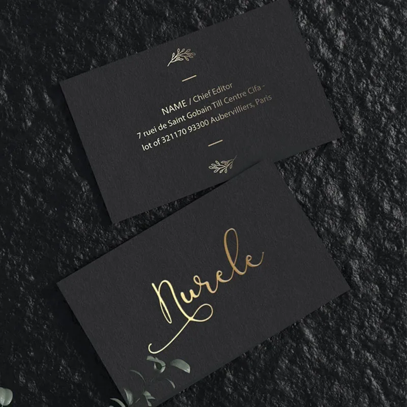 Business Card Customized Logo Gold Foil Business Card Name Cards Gold Card Hot Stamping Logo Printed Cards