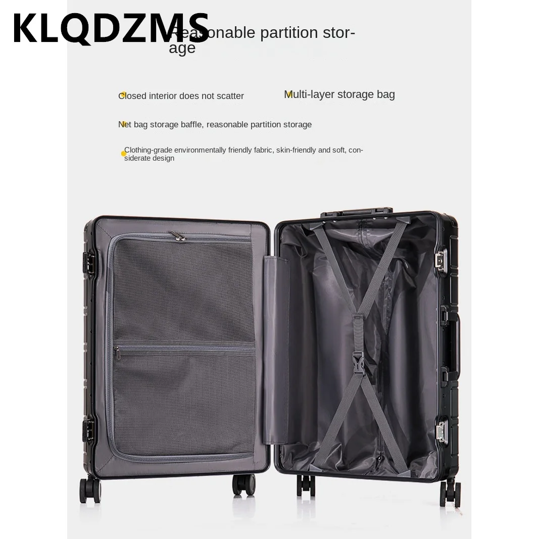 KLQDZMS maleta con ruedas de 20 pulgadas, caja de embarque de aleación de aluminio y magnesio, 24 ", 28 bolsos con ruedas para hombre, equipaje rodante para mujer