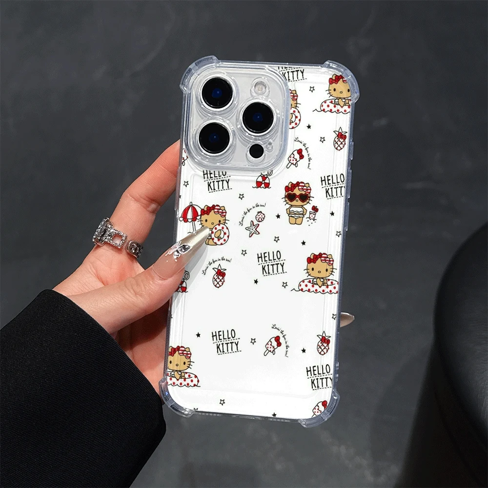 

Мягкий чехол для телефона Hello Kitty для IPhone 14, IPhone 16/15/14/13/12/11/x/xs/xs Max, чехлы для телефонов для девочек, модные чехлы Hello Kitty Cat