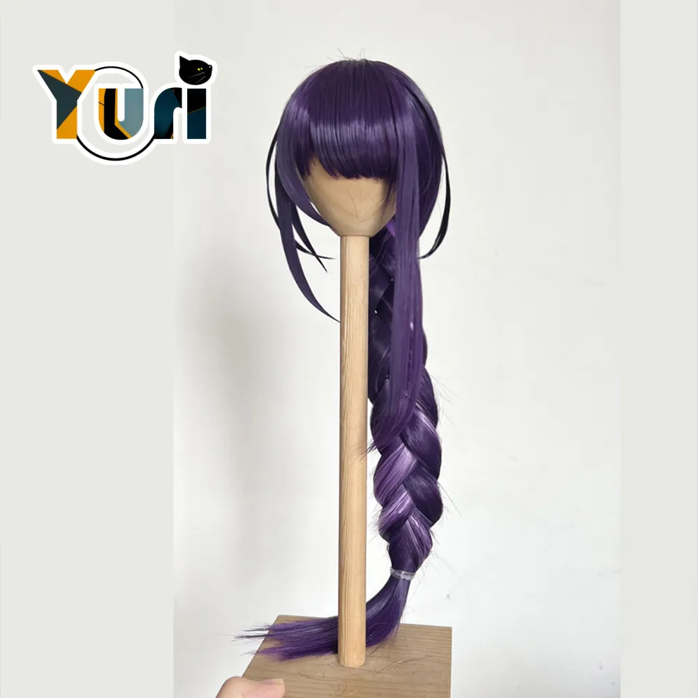 BJD Doll Use Genshin Impact Raiden Shogun Deep Purple Blend Wig Cosplay 1/3 1/4 BJD Wig Hair Handmade Anime Gift C