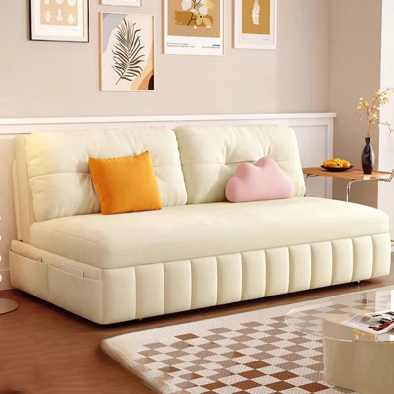 Modern Foldable Designer Sofa Beds Fancy Kawaii Storage Elegant Puffs Living Room Sofas White Couch Divano Letto Salon Furniture