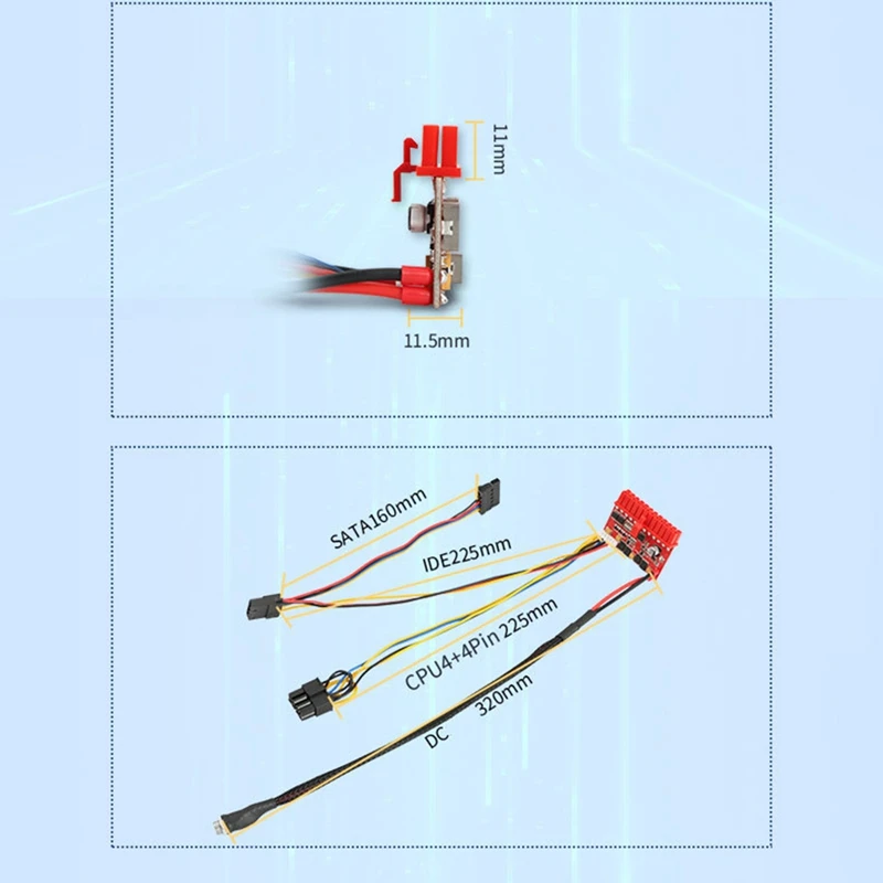 DC ATX PSU PICO-BOX 12V 160W Pico ATX interruptor pico PSU 24Pin MINI ITX DC a coche ATX PC fuente de alimentación ordenador de entrada amplia