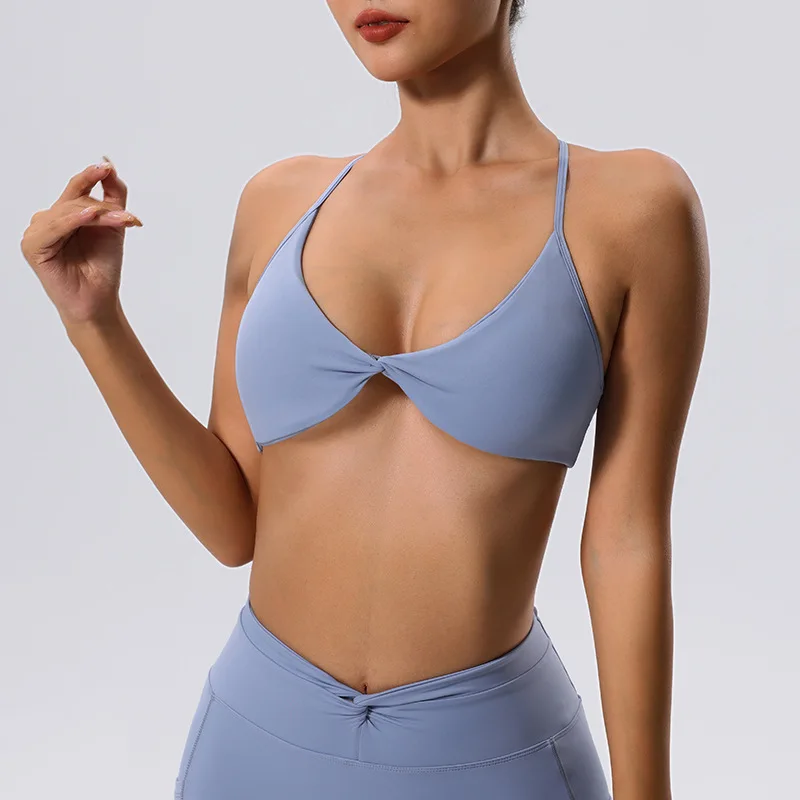 

Women’s Halter Sports Bra, Sexy Backless Push Up Fitness Bra, Breathable Yoga Gym Workout Top, Comfortable Sports Activewear Bra