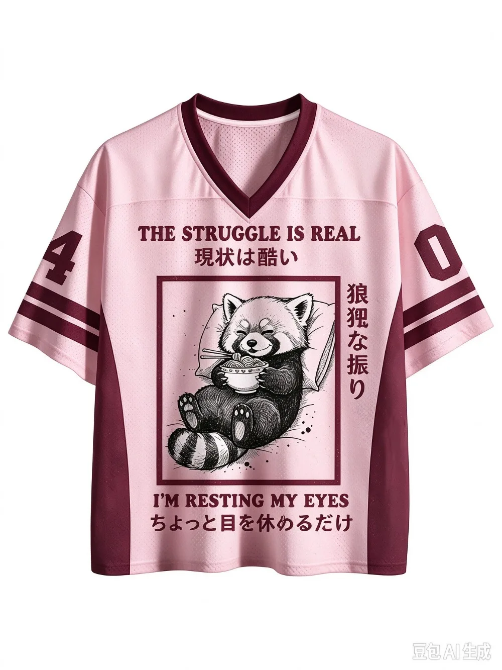 Raccoon Pattern 3D Print Sport Quick-dry Breathable Men V-neck Plus-size T-Shirt Outdoor Street Casual Y2K Parent-Child Clothing - view 5