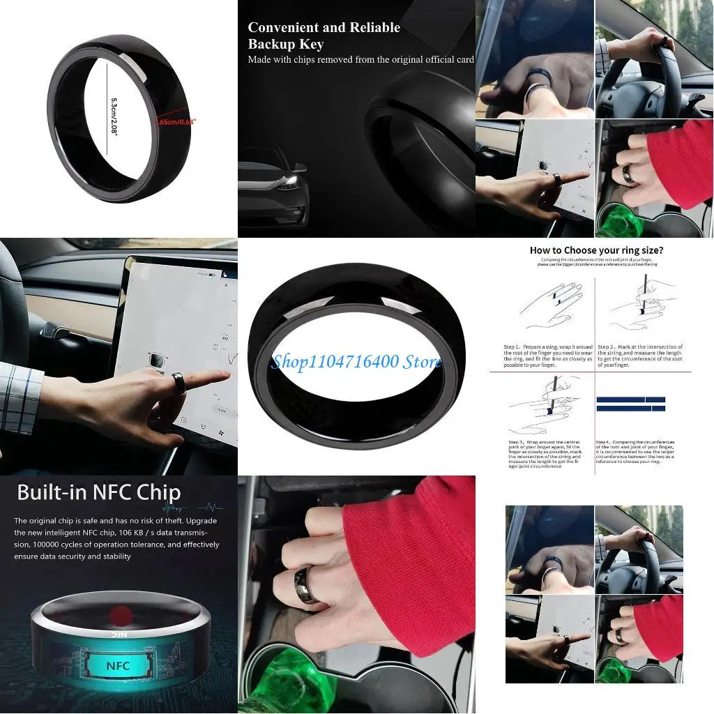 y1gd Finger Ring Card Inductive Identification Keyless Entry Compatible for Car 3/Y Replacement Accessories Durable