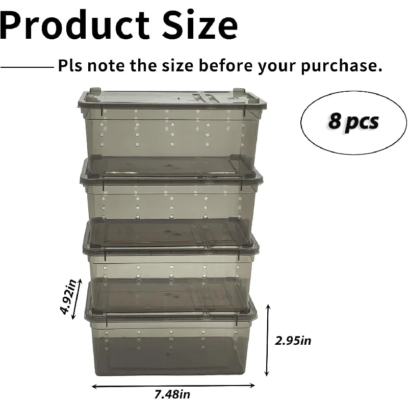 

Lizard snake spider scorpion gecko turtle reptile feeding box, hibernation prop, made of plastic, portable hatching container