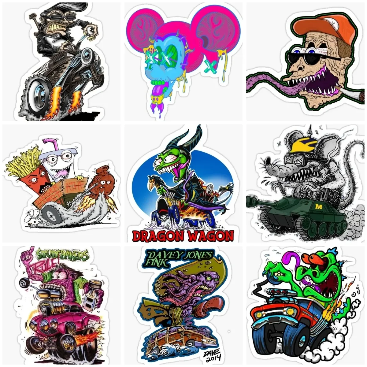 

Insane Rat Fink Sticker Creative Motorcycle Vinyl Car Window Laptop Truck Bicycle Van Wall Door Glass Helmet Racing Camper Decal