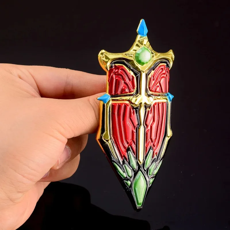 11 cm/4,33 in Warcraft Film Peripherie Waffe Halberd Barriere Schild Metall Handwerk Dekoration Modell Ornament Sammlung Desktop