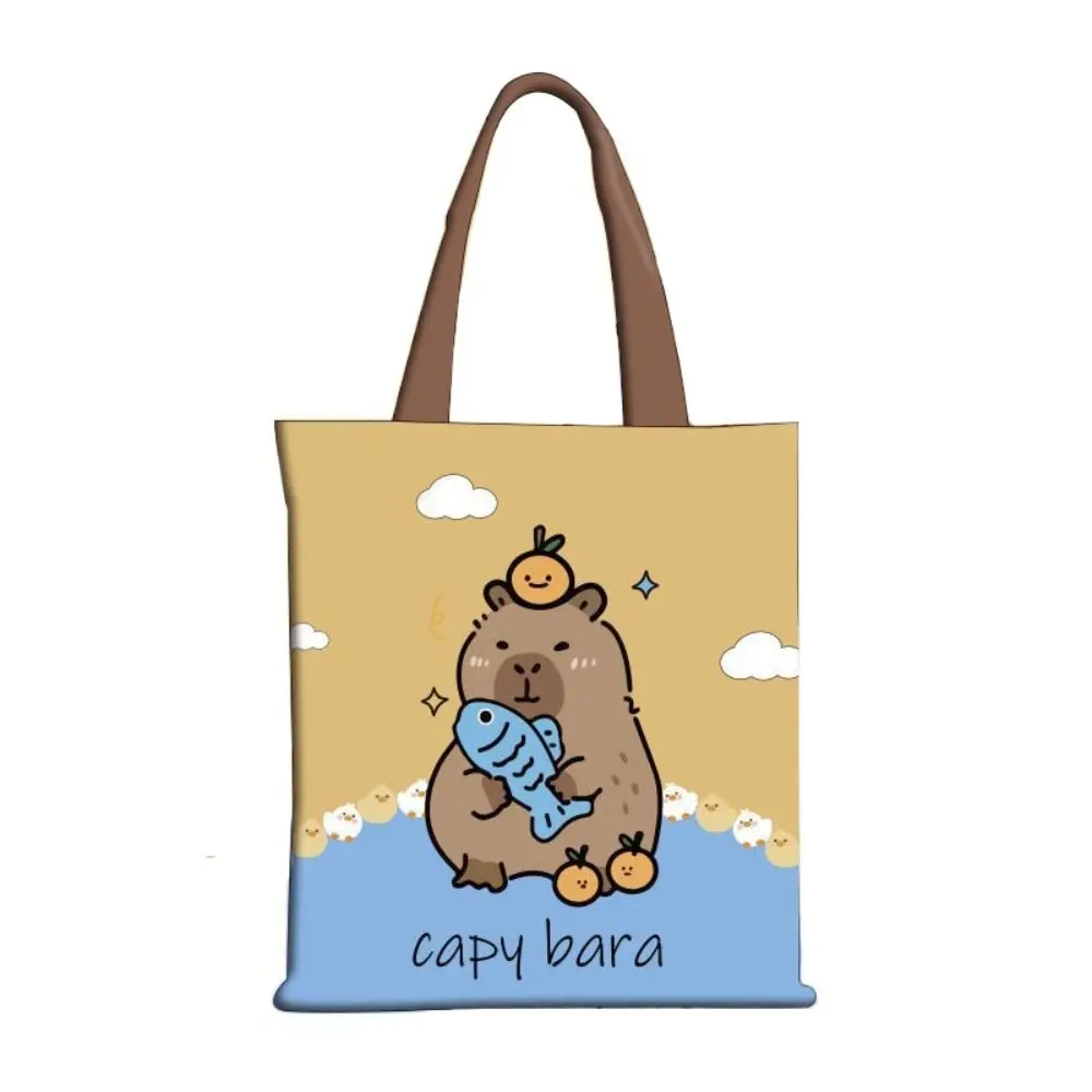 

Tote Bag Cute Capybara Bags School Bag Canvas Kapibara Single Shoulder Bags Commute Underarm Bag Large Capacity Capibara Handbag