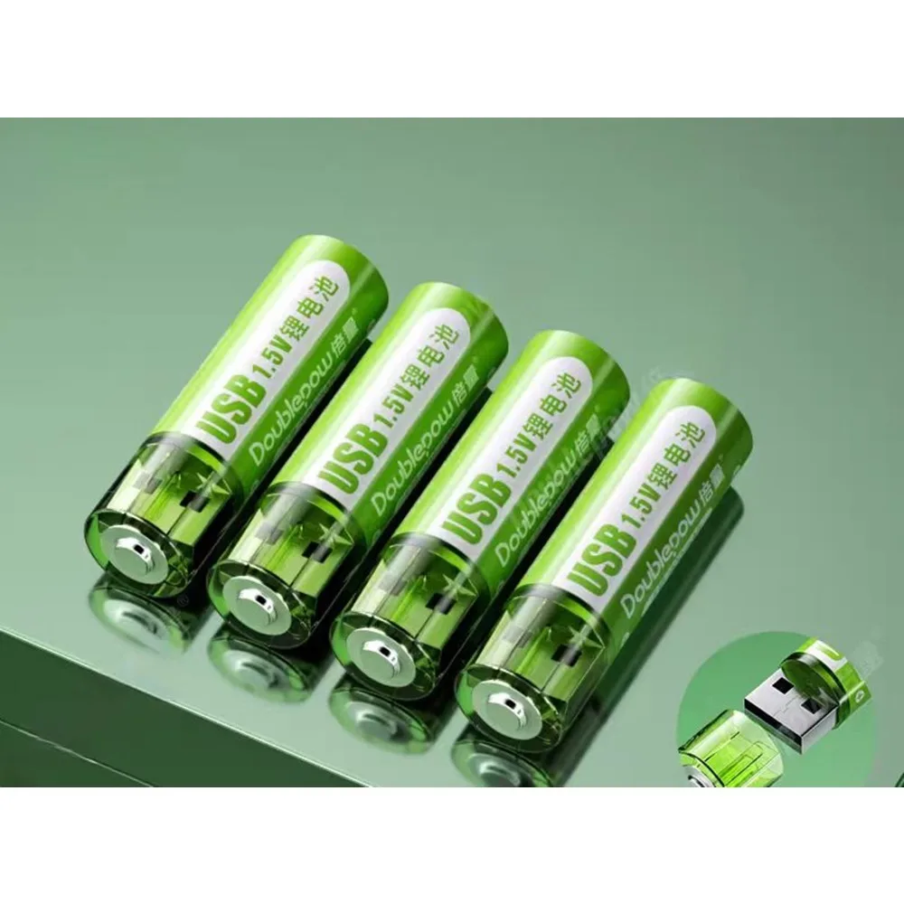 1.5 فولت AA بطارية قابلة للشحن 1400mWh الجهد المستمر بطارية شحن سريع USB التوصيل المباشر قابلة للشحن