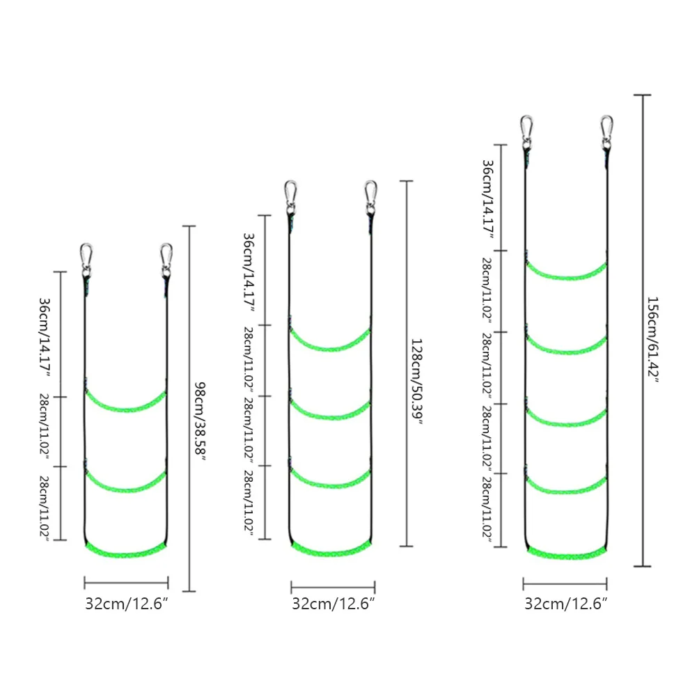Escalera plegable de cuerda para barco, accesorio elástico de asistencia suave para velero, yate o barco inflable, 3/4/5 escalones