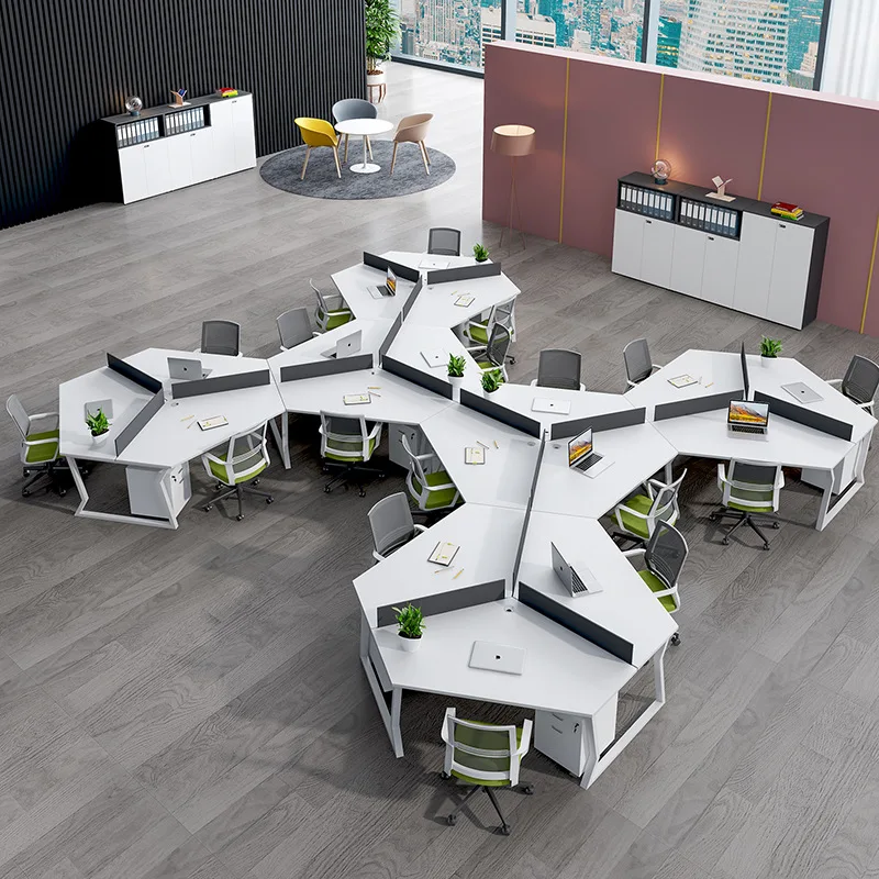 Office Desk,Customize 3 6 8 Person 120° Office Partition Workstation Y Shaped Desktop Cubicle Call Center Workstation