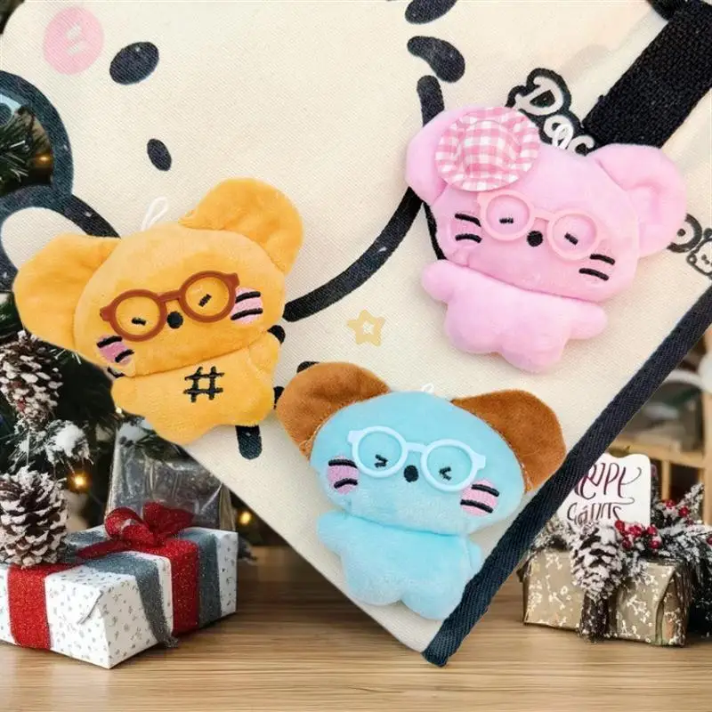 귀여운 만화 창의적인 쥐 플러시 키체인 카와이 인형 장난감 장식용 백팩 펜던트 장식 액세서리 선물