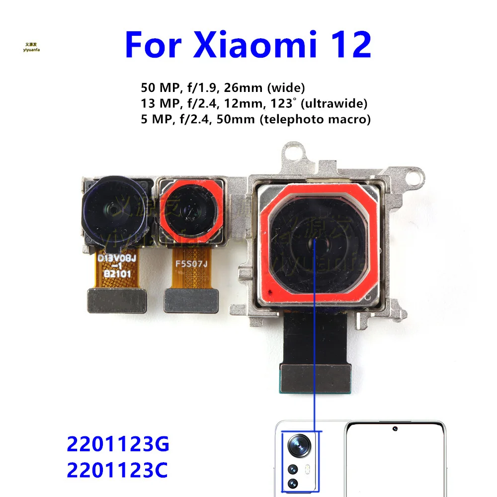 Rear Back Camera For Xiaomi Mi 12 Lite 12 Pro 12Lite 12Pro 12X Backside Camera Module Replacement Parts