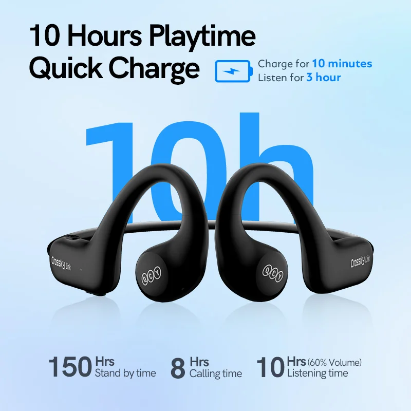 QCY T22 Crossky Link Wireless Earphone Bluetooth 5.3 Open Ear Sports Headphones Waterproof Ear Hook Headset Cycling Running