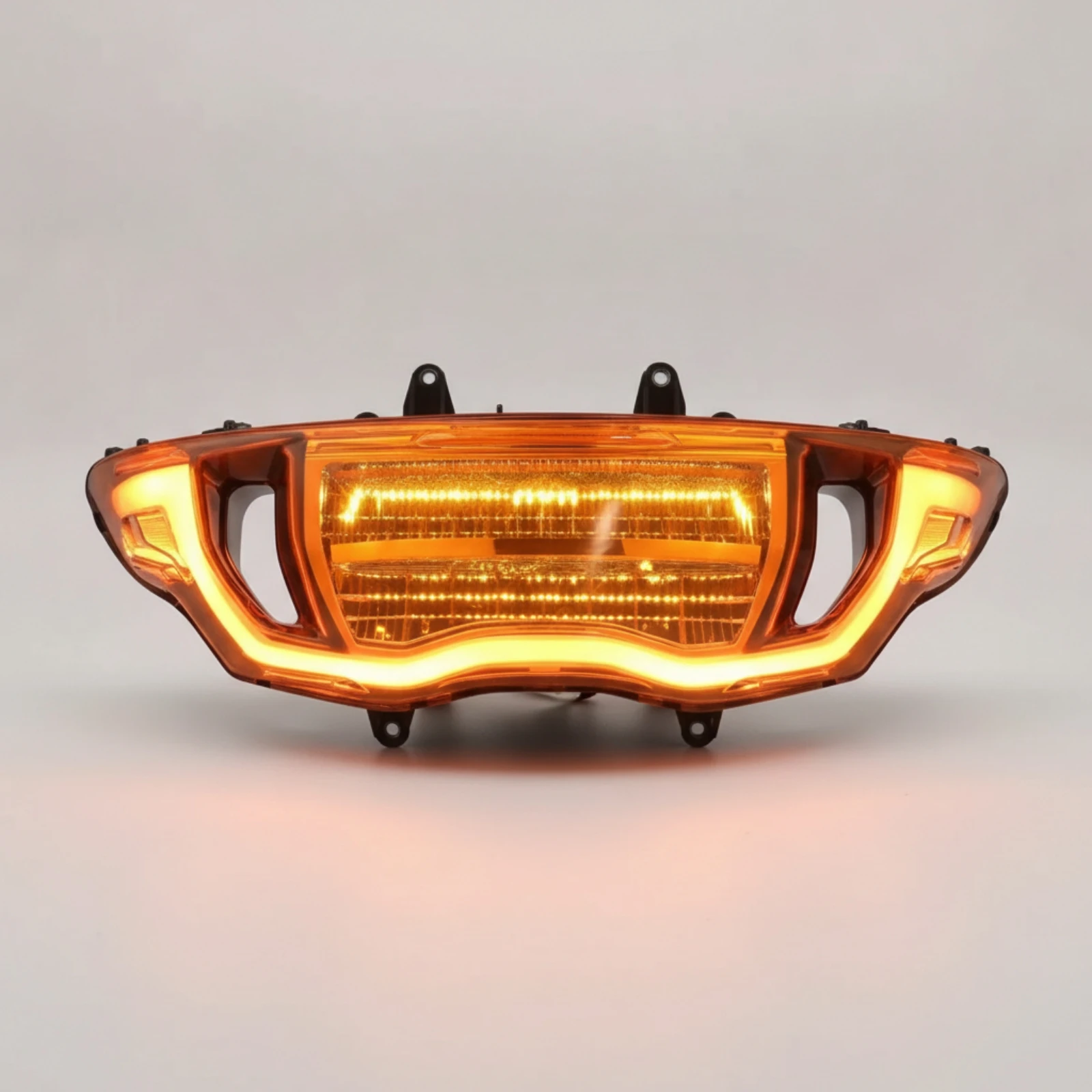 Motorcycle LED Headlight Daytime Running Light Headlight Assembly with Mounting Tabs Plug and Play Easy to Install