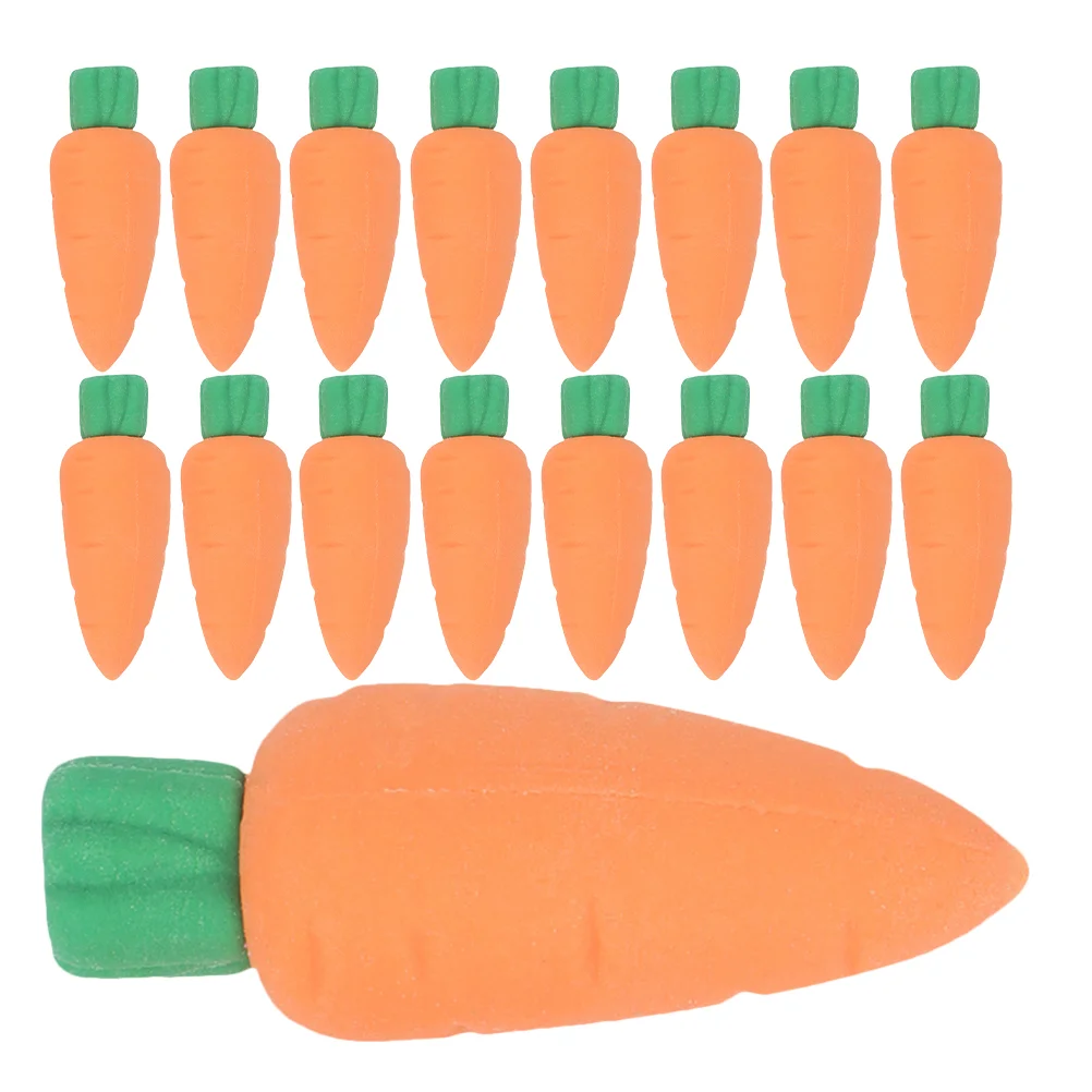 

50pcs Carrot Eraser Stationery Eraser for Easter Party Favors Stationery Supplies vegetable shaped puzzle erasers