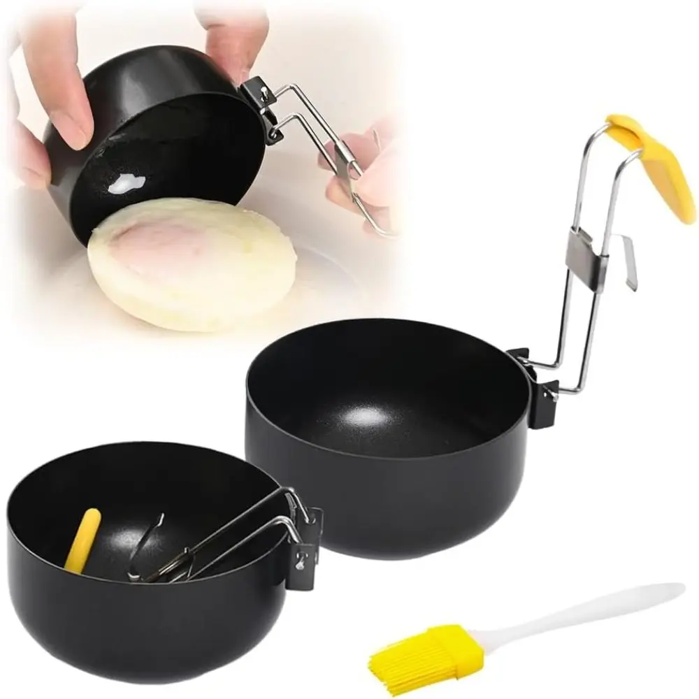 Collapsible Hanging Ear Type Egg Steamer Cooking Spoon Non-stick Anti-scald Egg Boiler Poached Egg Maker for Kitchen Tool
