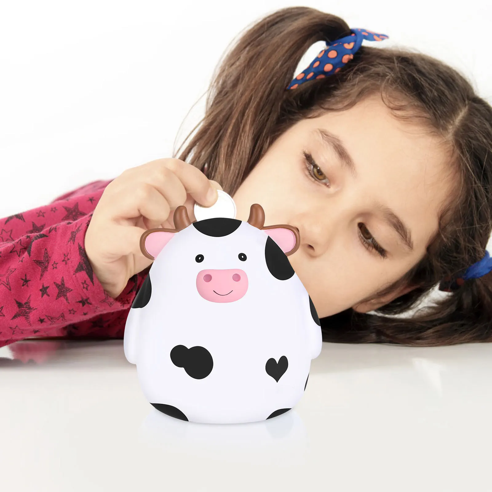 1個入り 牛の貯金箱 子供用 かわいいビニール製貯金箱 愛らしいデザイン コインバンク 男の子 女の子 誕生日プレゼント 貯金ジャー