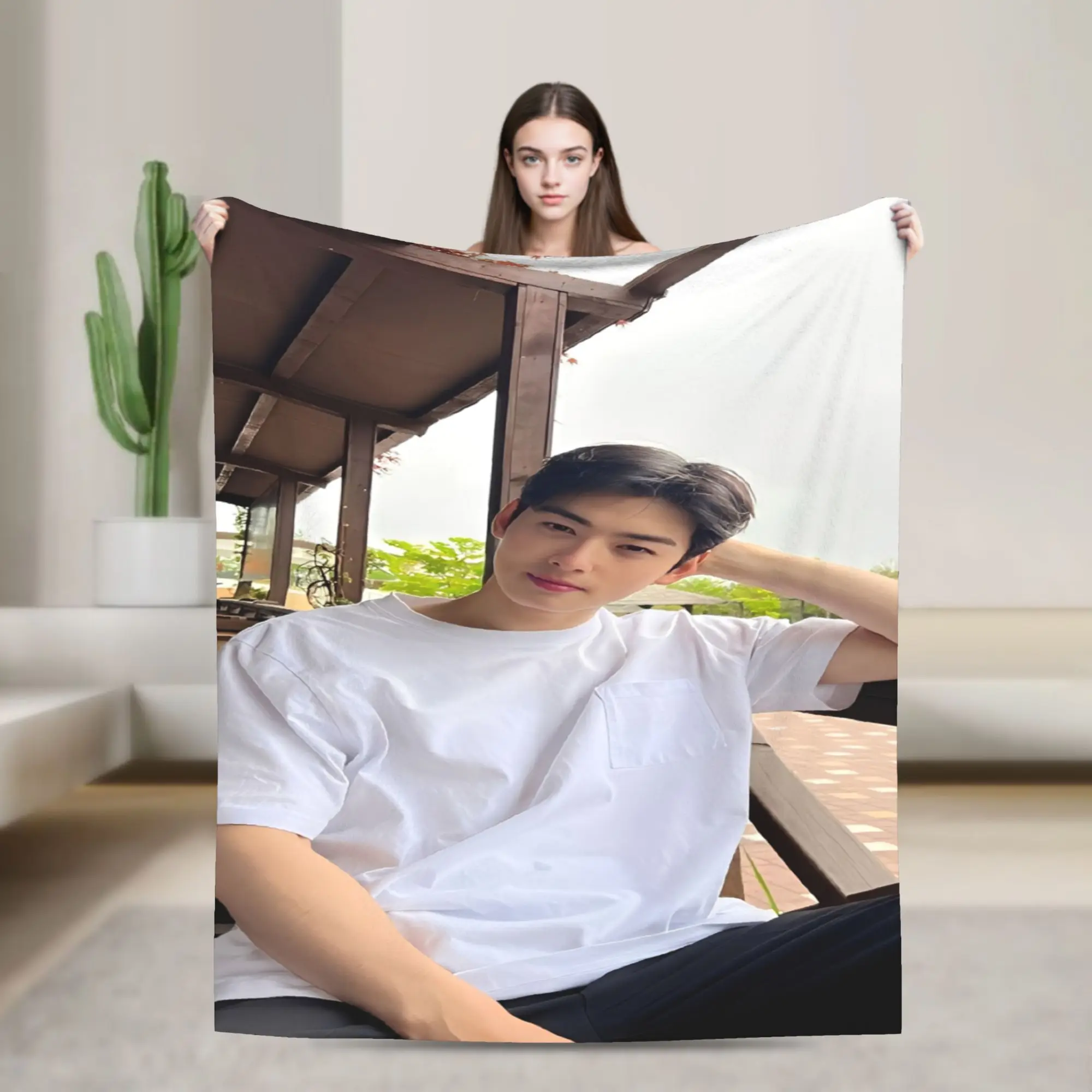 CHA EUN WOO kpop ASTRO idol Blanket Lightweight Thin Coral Fleece Plush Relax Present  Throw Blanket Plush Thin Quilt
