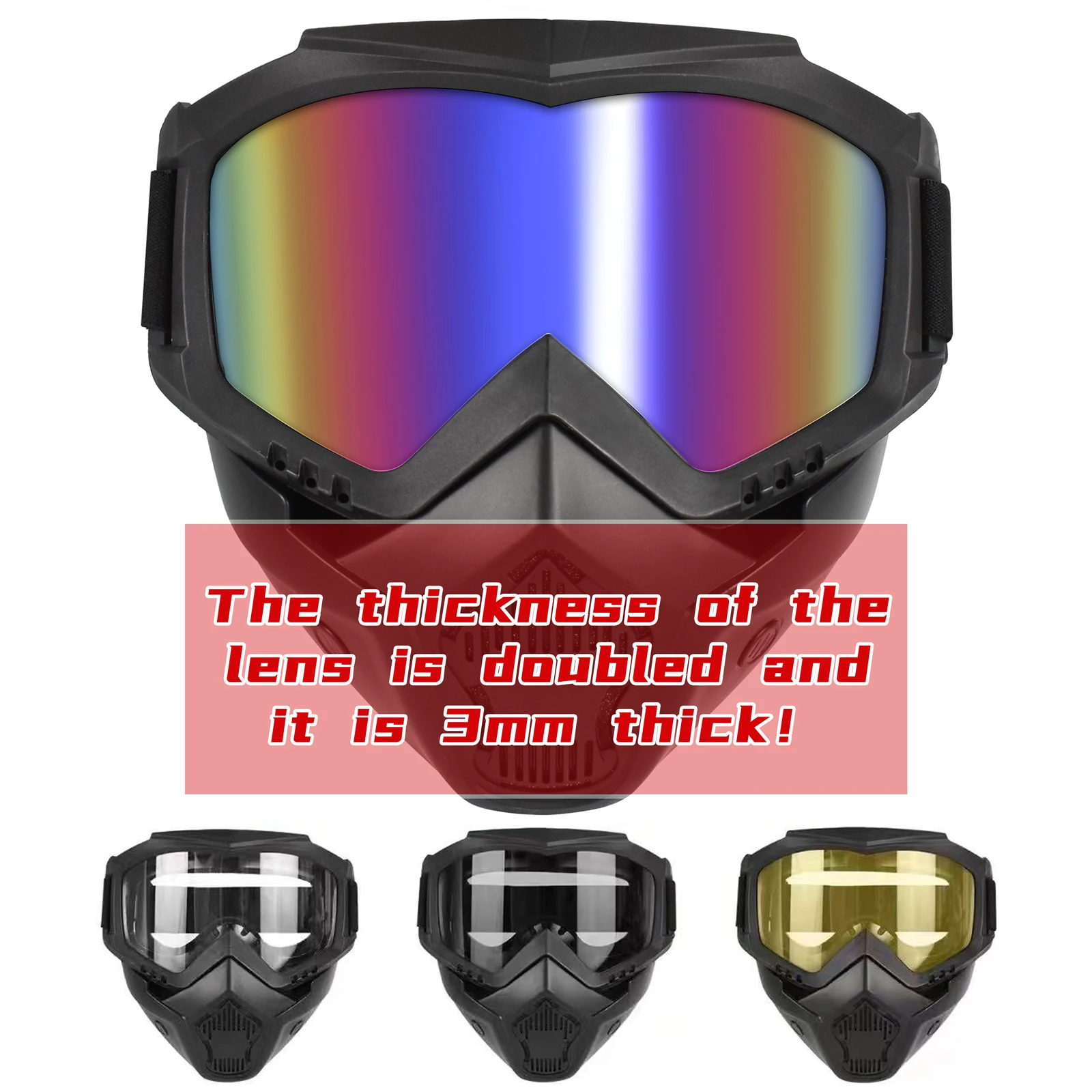 Occhiali per maschera per pistola giocattolo per bambini Fai finta di giocare Sport all'aria aperta Moto Bicicletta Snowboard Equitazione Accessorio per costume