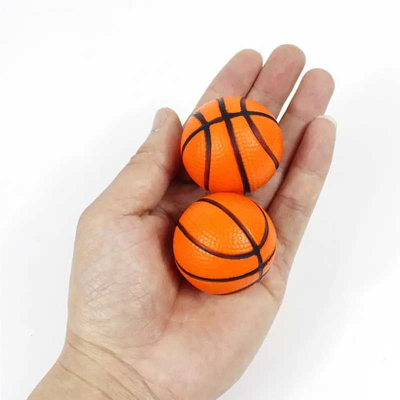 Mini pelota de baloncesto de PU suave para niños, juguetes antiestrés para aliviar el estrés, bolas de goma de espuma suave para apretar, juguetes