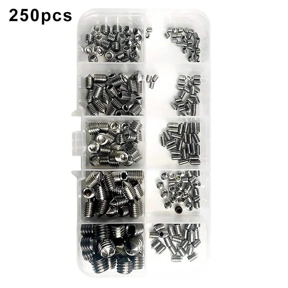 

Cone Point Grub Screws 304 Stainless Steel Screws Clear Storage Case Great For Softer Materials For Door Handles