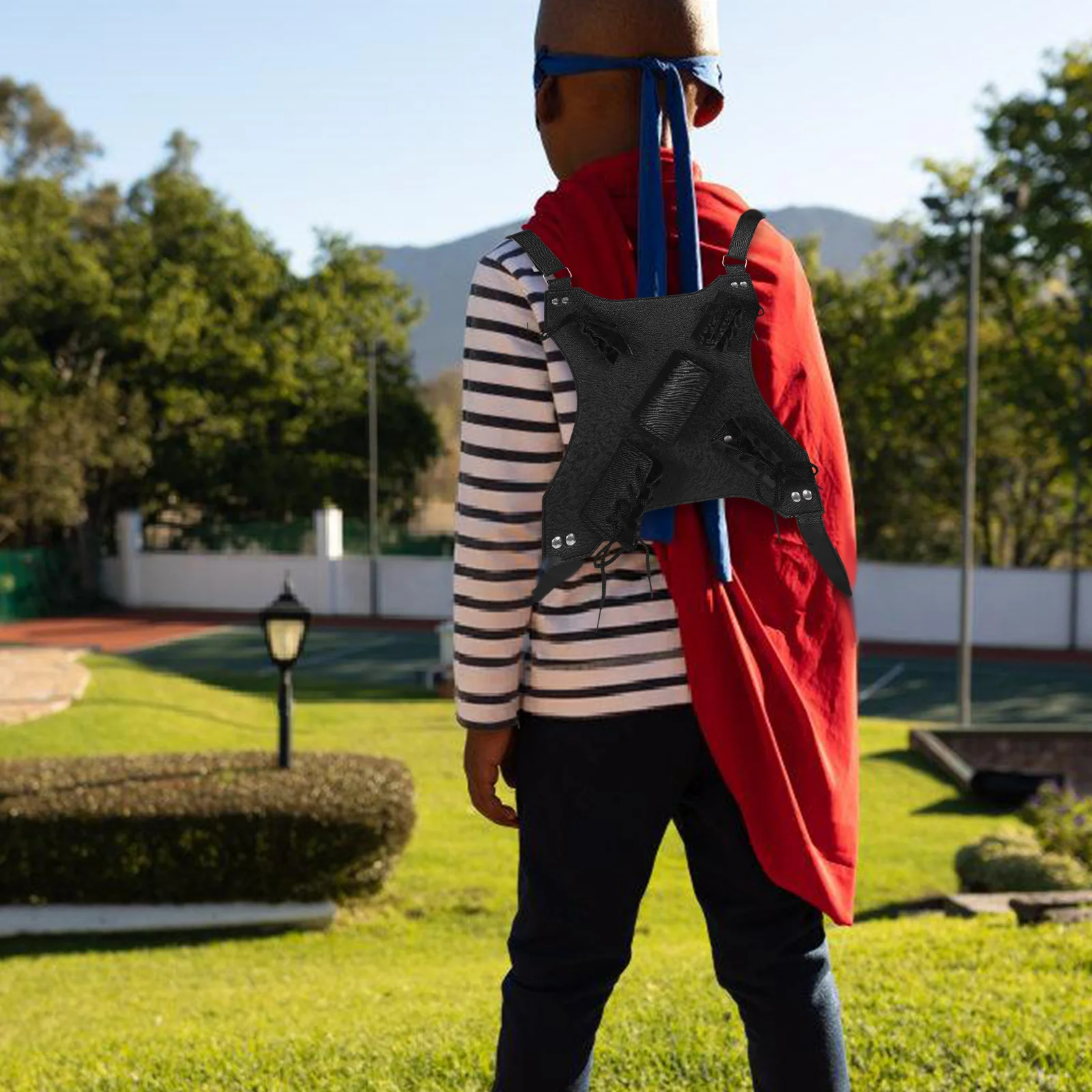 

Adjustable Double Shoulder Belt for Kids Adults Cosplay Sword Holder Twin Swords Capacity Back Bag Medieval Renaissance