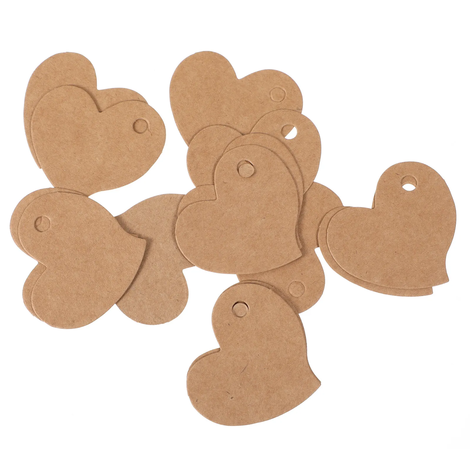 

3 упаковки крафтовых бирок в форме сердца, двусторонние, с предварительно вырезанными отверстиями, для поделок, рождественских подарков, одежды