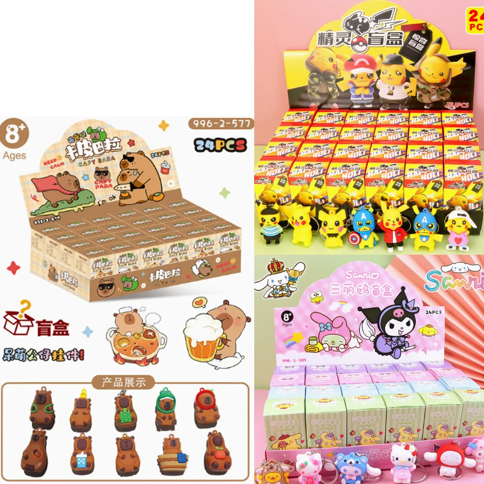 

**24Pcs/Set Pokemon Pikachu Blind Box Action Figure Model Doll Keychain Pendant Decorative Toy For Children's Christmas Gift