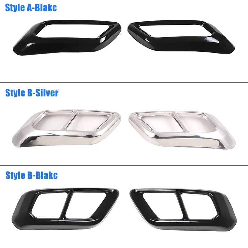 2Pcs Stainless Steel Black Car Tail Muffler Exhaust Pipe Output Cover Trim For BMW X5 G05 X7 G07 2019-2024 Exterior Accessories