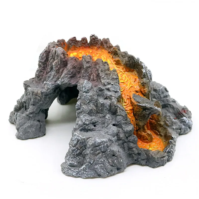Fish Tank Volcanic Rock Ornament, Quick Aquarium Landscaping Stone Cave, Creative Hideaway Decor for Turtle, Shrimp, Cichlid