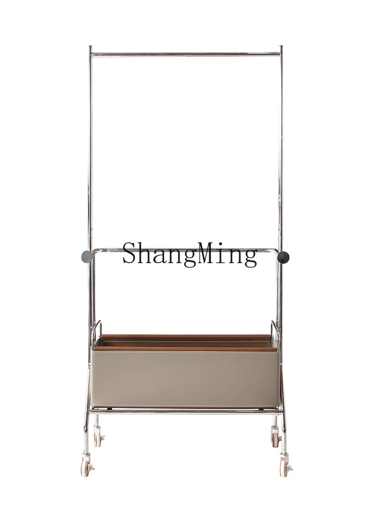 

CL light luxury removable coat rack bedroom stainless steel bedside table hanger storage cabinet integrated