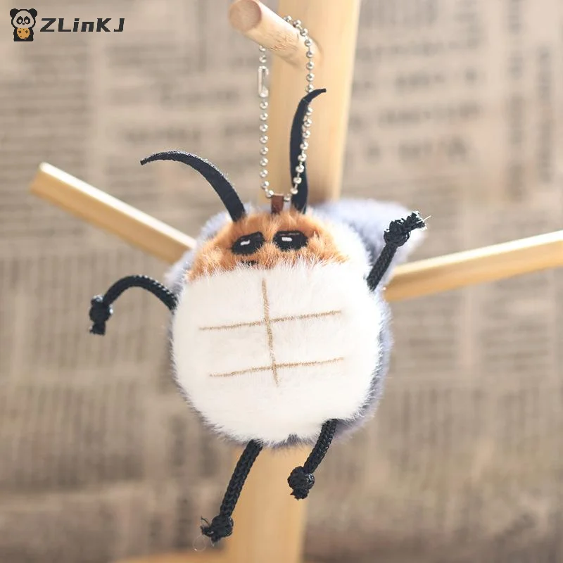 ▶1Pcs Stuffed Animal Car Key Holder Cute Cockroach Plush Keychain Backpack Pendant Stuffed Doll Decoration For Students