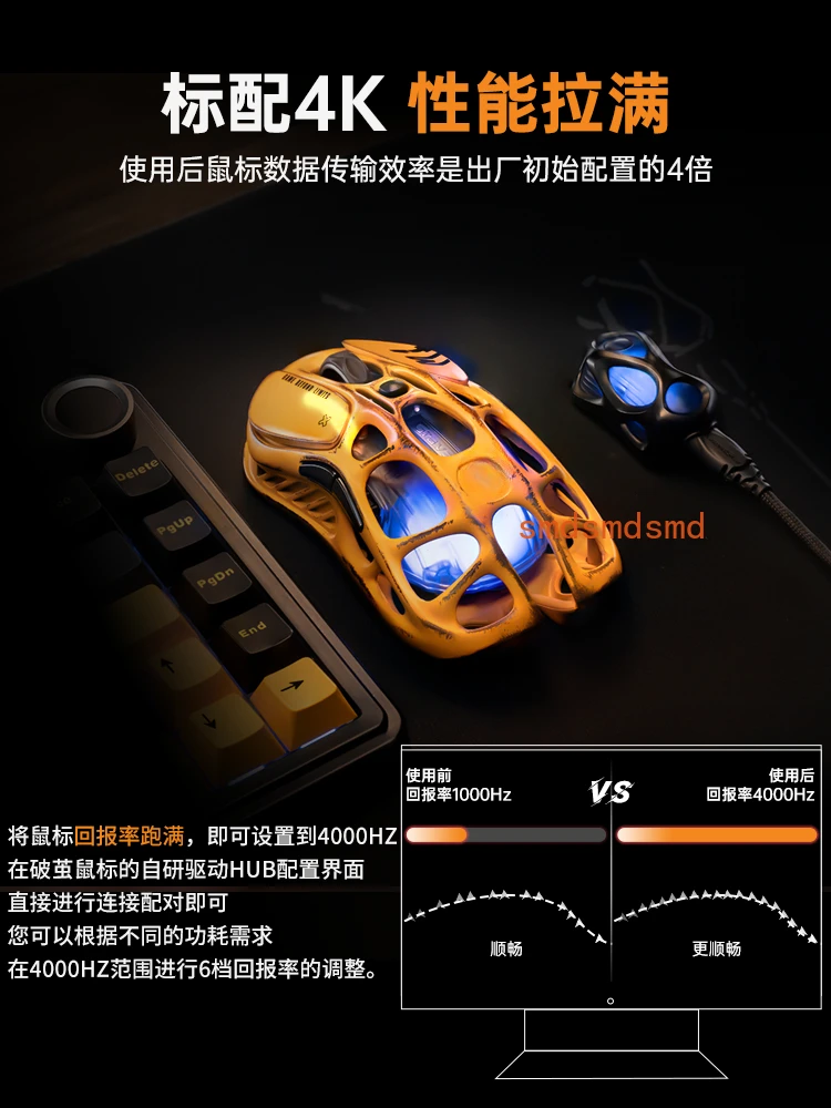 Three-mode wireless hollow magnesium alloy bluetooth keyboard and mouse set