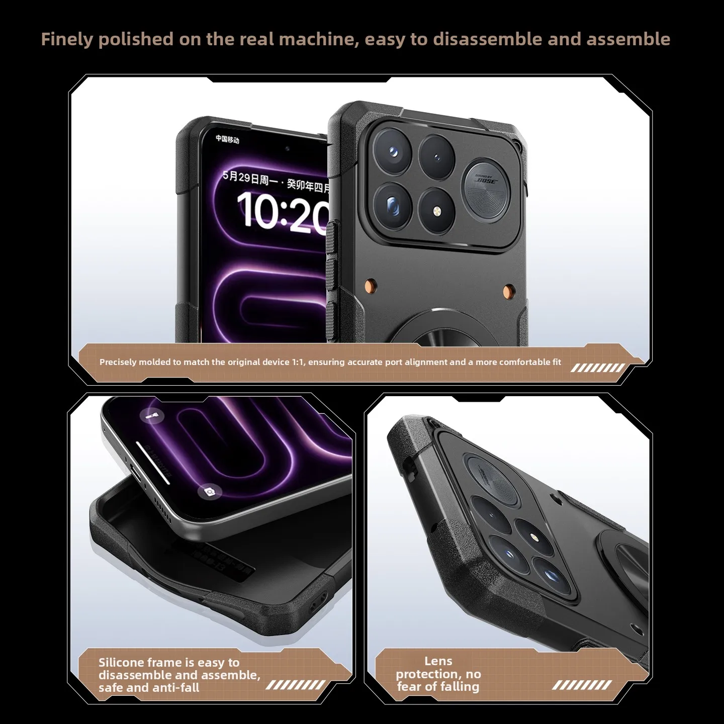 Etui do POCO F9 Ultra / F9 Pro, TPU z miękkimi krawędziami, magnetyczna podstawka, ochronna tylna obudowa kompatybilna z bezprzewodowym ładowaniem MagSafe. — zdjęcie produktu 6
