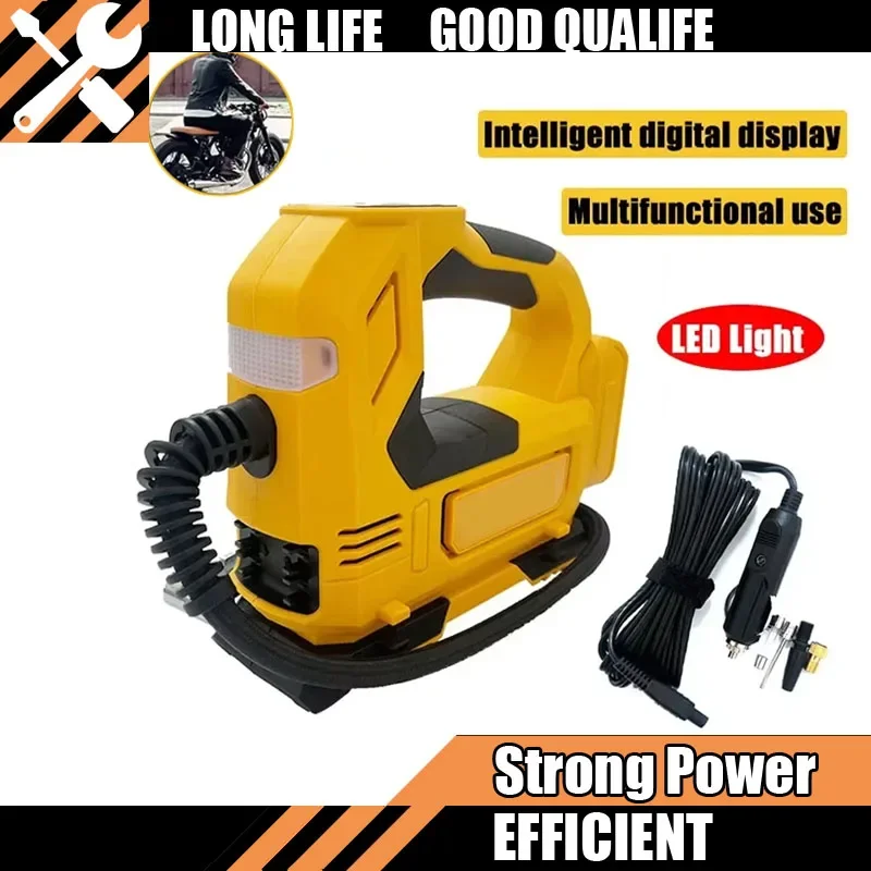 

Портативный воздушный насос для аккумулятора 18 В, беспроводной насос для накачивания автомобильных шин, электрический мотоцикл, подходит для топового насоса DEWALT, инструмент