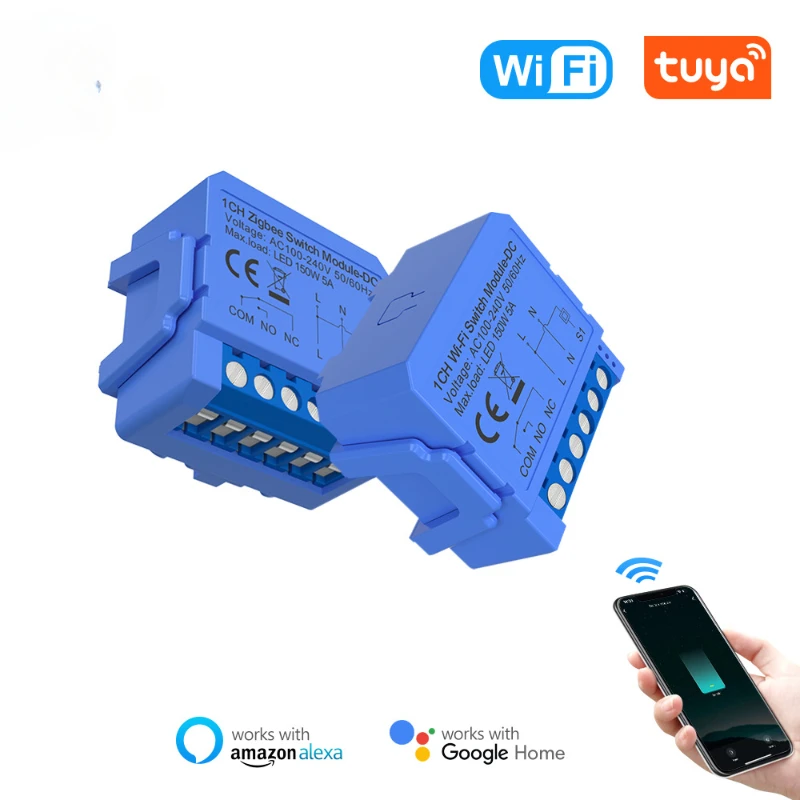 

Tuya APP WIFI/ZigBee Zero Contact Dry Connect 12 24VDC Low Voltage NONC Intelligent Switch Breaker