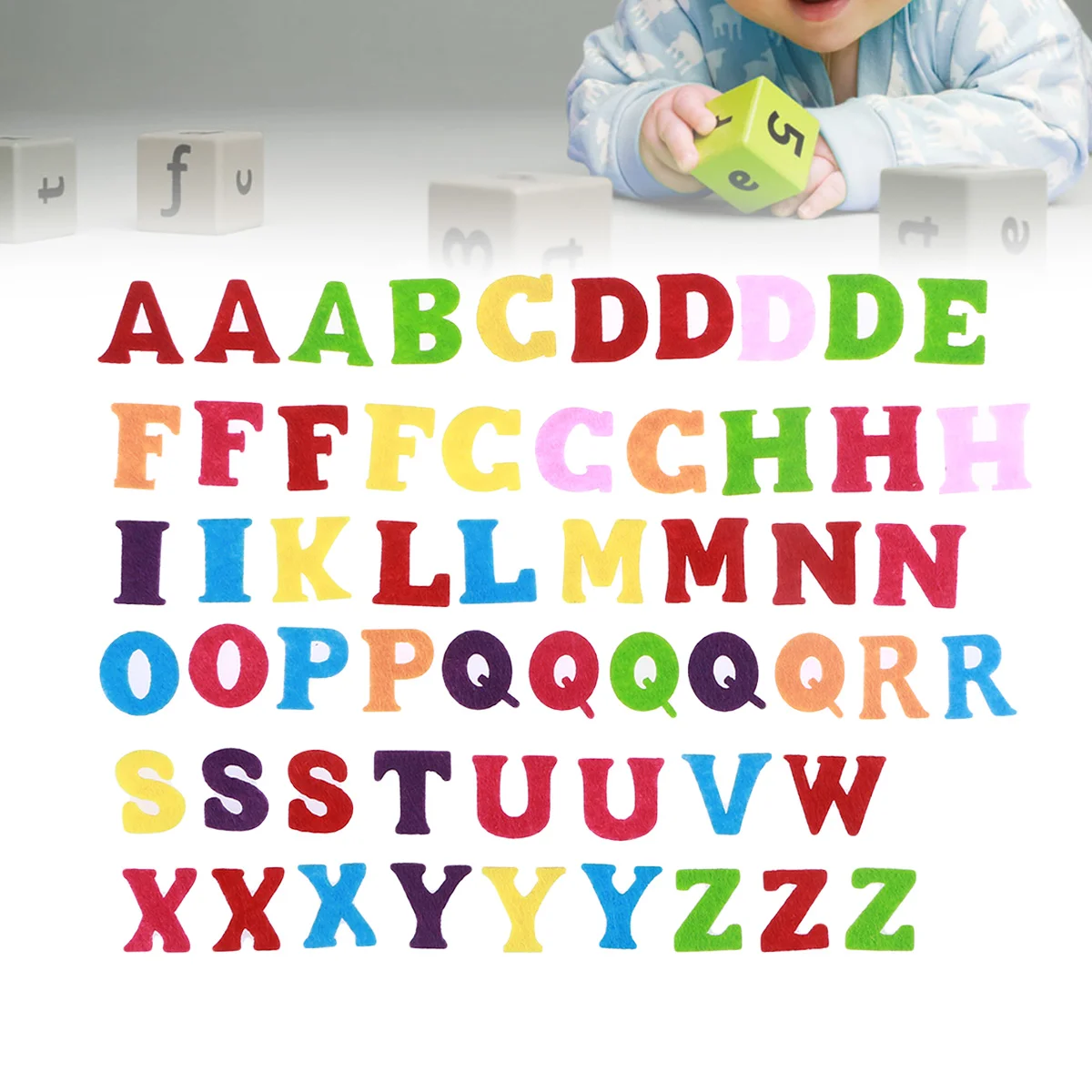 50pcs Felt Alphabet Letters Non woven Fabric ABCs for DIY Craft Kids Toys Christmas Birthday Party Decoration